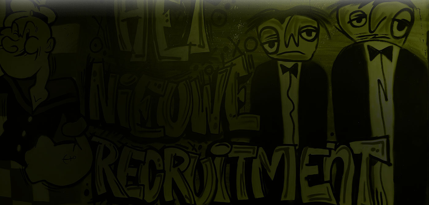 Grafiti text het nieuwe recruitment
